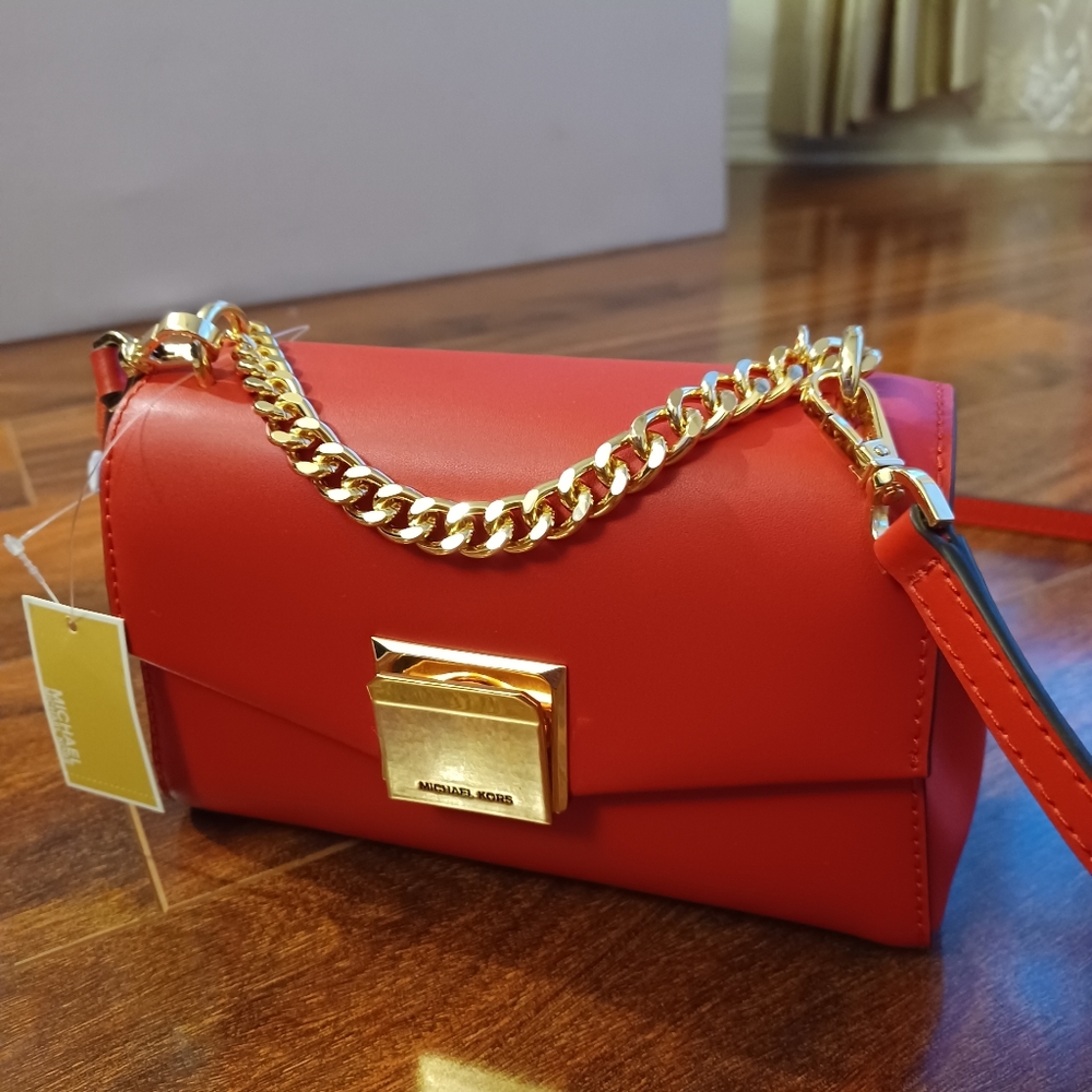 Michael Kors Lita Red Small Crossbody Bag  (Rare) NWT